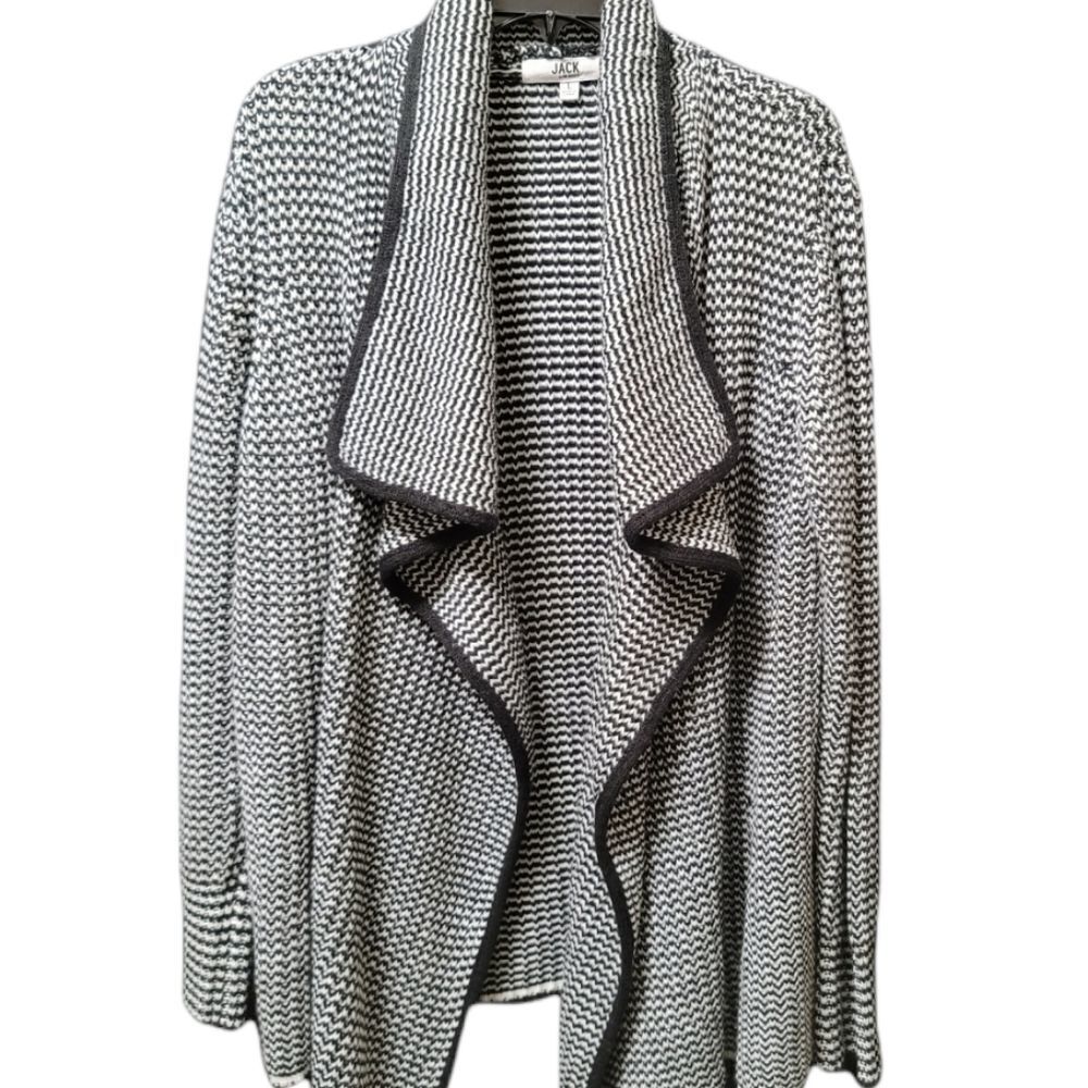 Jack by BB Dakota Black/White Open Cardigan L